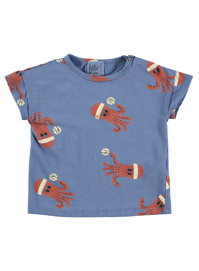 Tshirt Short Sleeve - Octopuses Blue - Lotiekids Baby