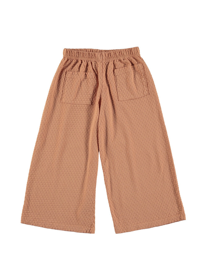 Textured Culotte Pants - Solid Peach - Lotiekids