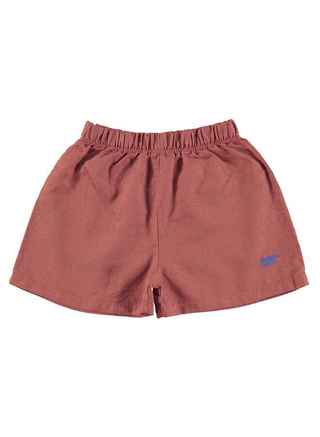 Linen Shorts Glasses - Red - Lotiekids