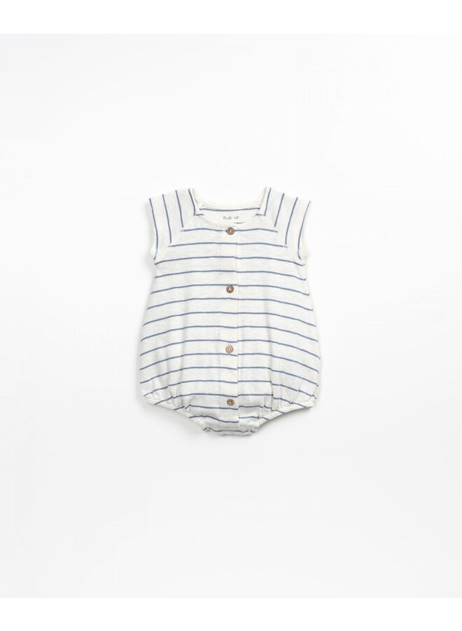 Striped Jumpsuit - Sea - Play Up Mini