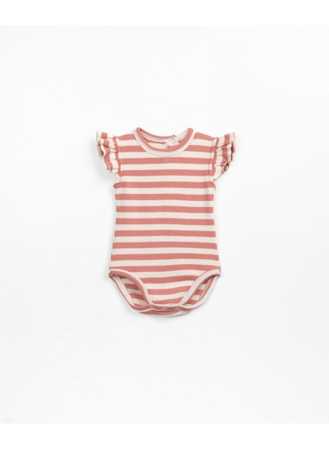 Frill Striped Rib Body - Coral - Play Up