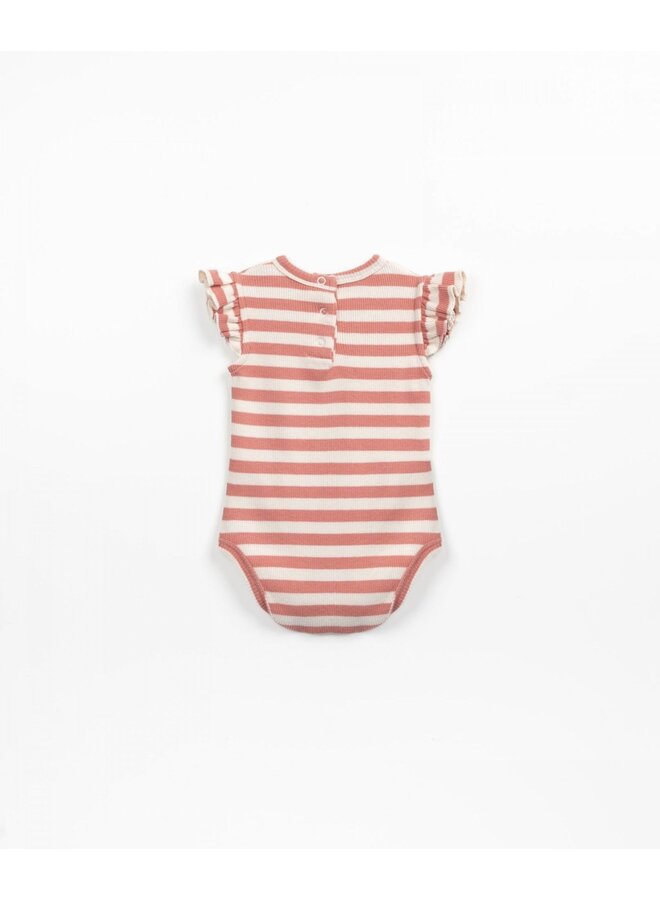 Frill Striped Rib Body - Coral - Play Up