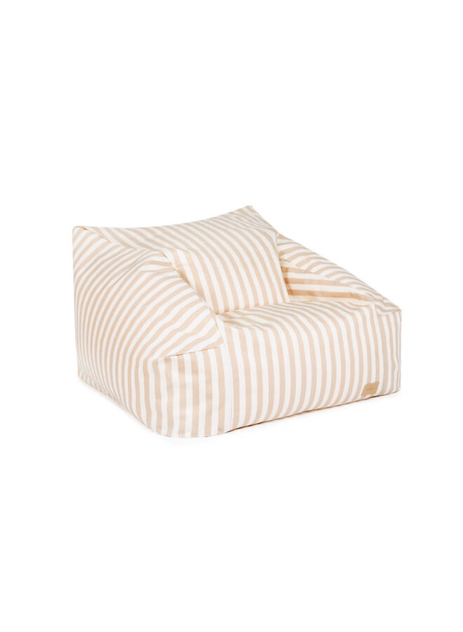 Chelsea Twill Beanbag - Taupe Stripes/Natural - Nobodinoz