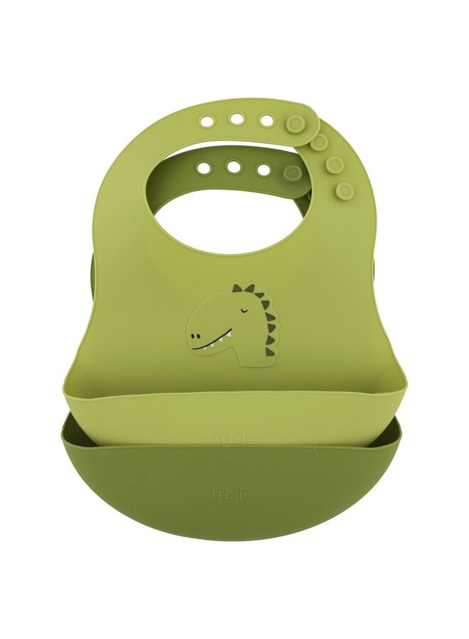 Silicone bib 2-pack - Mr. Dino - Tri