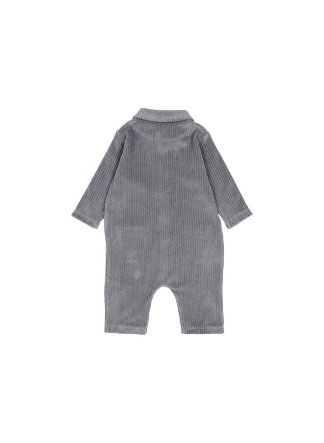 Velour Jumpsuit - Elephant - Buho Mini