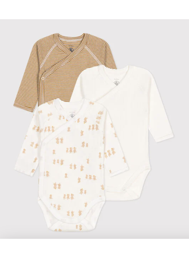 Set van 3 overslagbody’s lange mouwen - Chicks - Petit Bateau