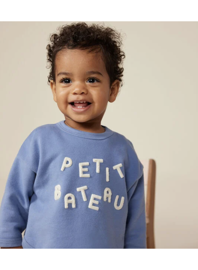 Fleece Sweatshirt - Blue - Petit Bateau