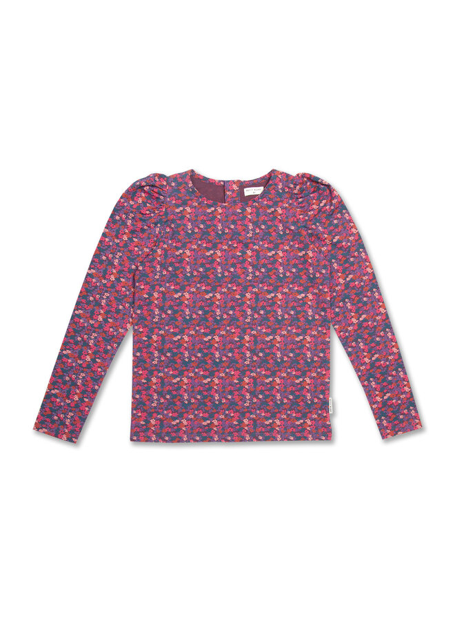 Puff Sleeve Top − Blossom Plum AOP - Petit Blush