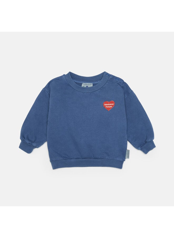 Baby sweatshirt blue - Dark Blue- Weekend House Kids