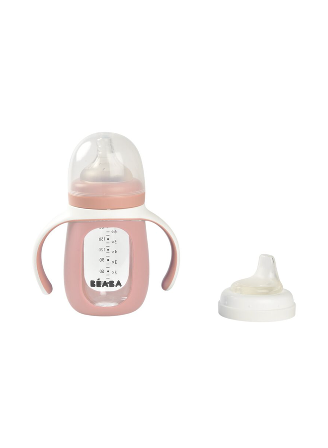 Training Glazen Fles 210ml - Old Pink - Beaba