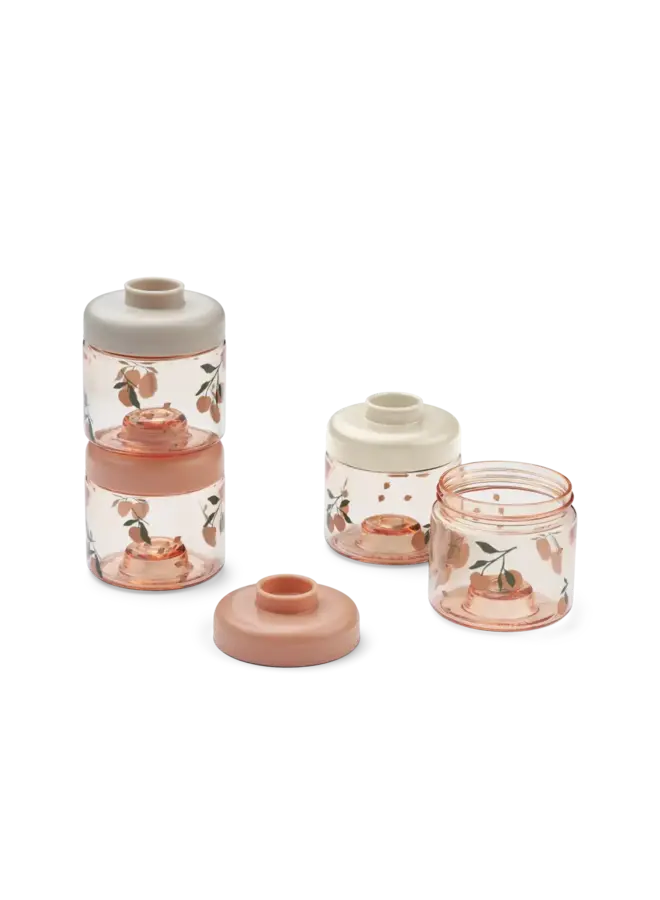 Dominique Baby Food Tritan Boxes 4-Pack - Peach / Sea shell - Liewood