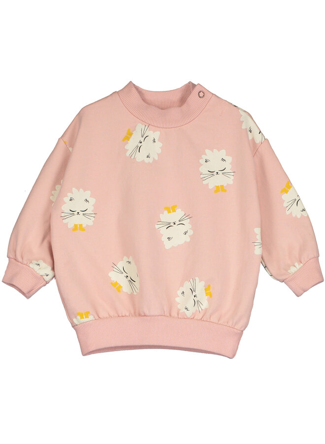 Baby Sweatshirt - Rose Kitten In Boots - Lötiekids