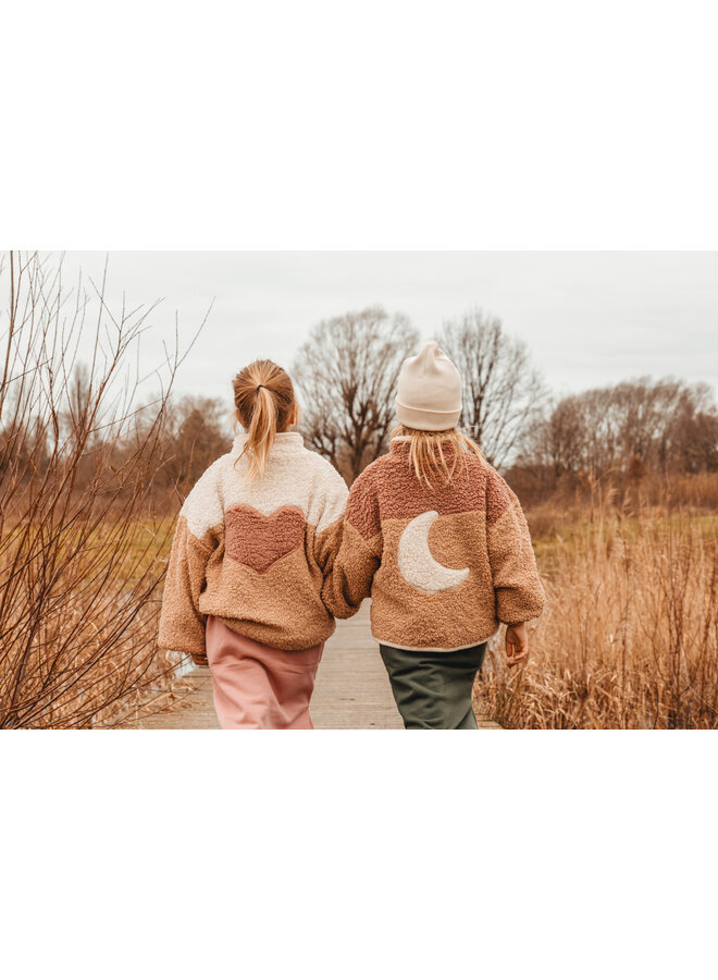 Little Teddy Heart Jacket - Cranberry - Elle & Rapha