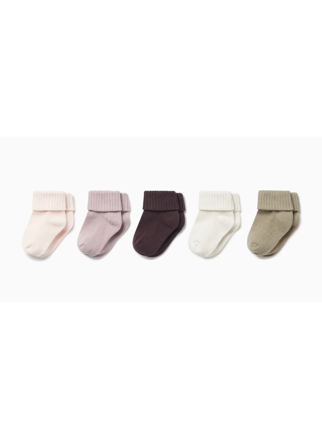 Ribbed Socks - 5 Pack - Berry Mix - Mori