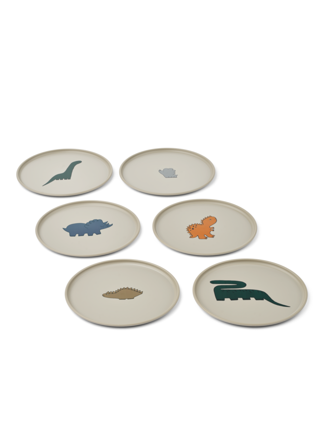 Remco Plate 6-Pack - Dinosaurs / Mist - Liewood