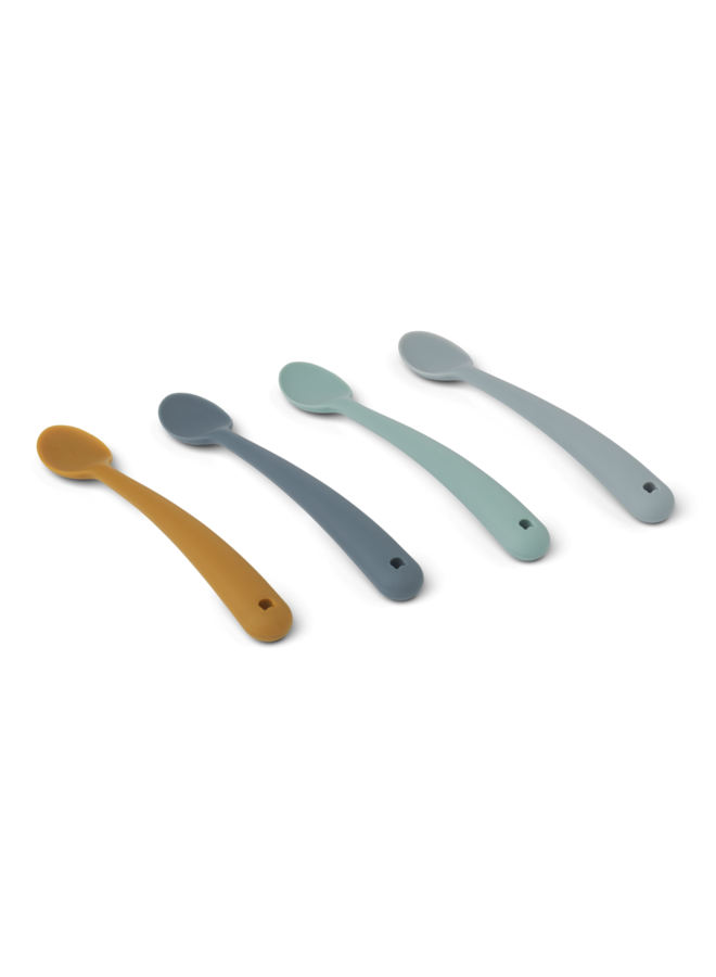 Siv Feeding Spoon 4-Pack - Blue Multi Mix - Liewood