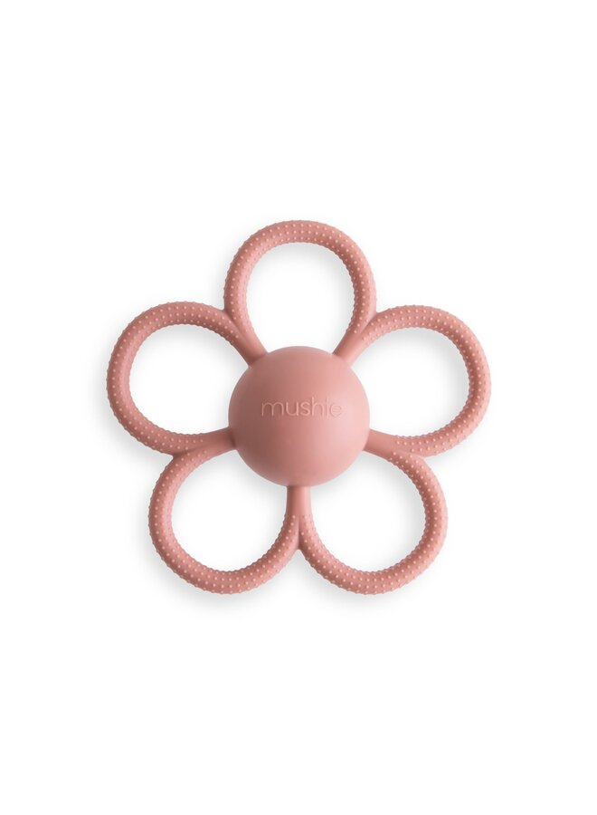 Rattle Daisy Teether - Dusty Rose - Mushie