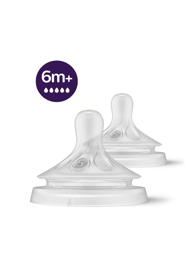 Natural 3.0 Zuigspeen 6M+ 5 gaatjes - Set van 2 - Avent
