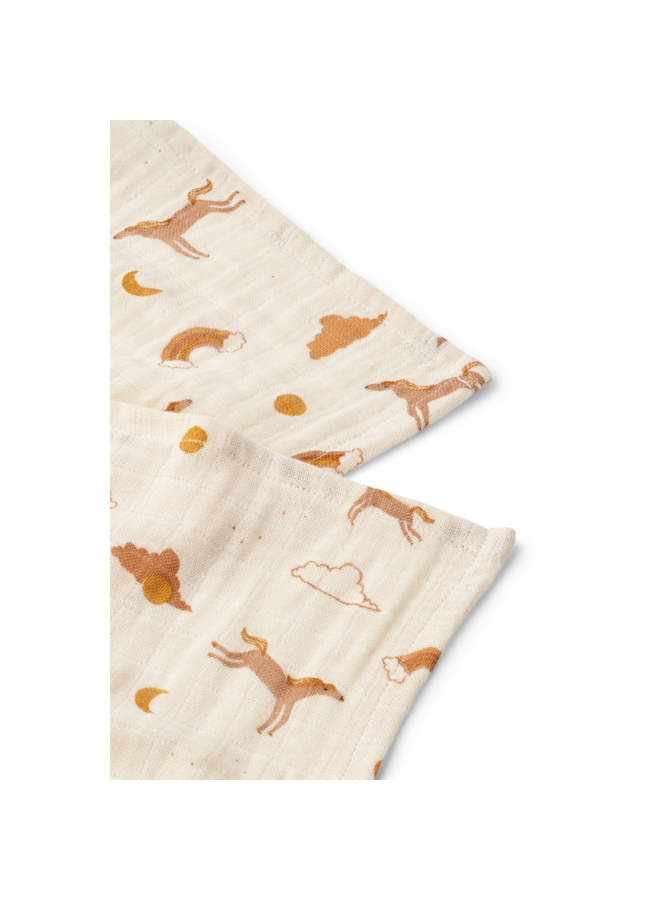 Lewis Muslin Cloth 2-Pack - Dream / Ecru - Liewood