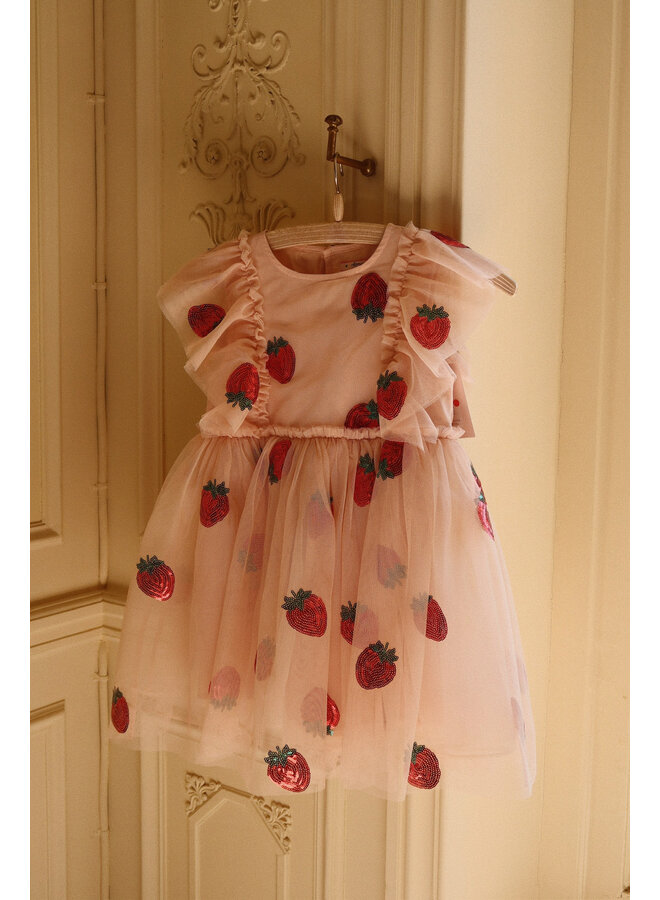 Yvonne Frill Dress - Strawberry - Konges Slojd