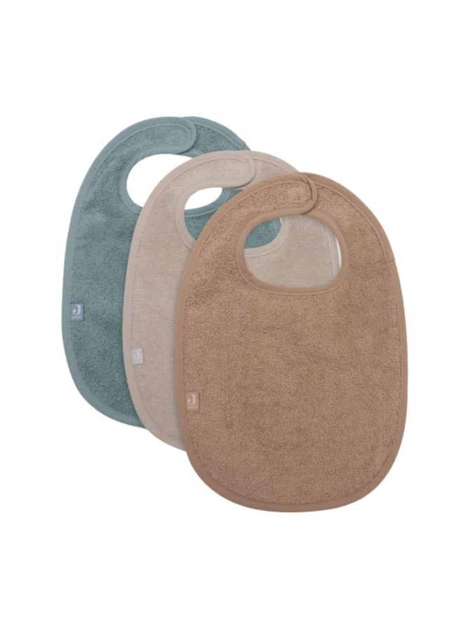 3 Pack Slabbetjes - Sea Green/Nougat/Biscuit - Jollein