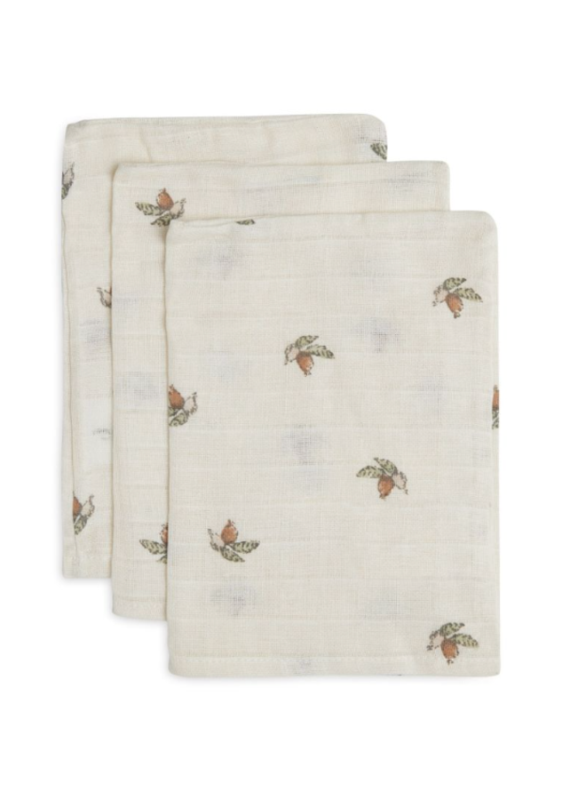 Tetra Washandjes - 3P - Rosehip - Jollein