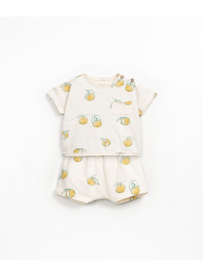 Printed Jersey Lounge Wear - Yellow Fruit - Play Up