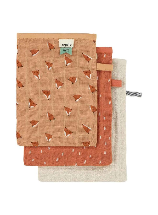Tetra Washandjes 3 Stuks - Fierce Fox - Trixie
