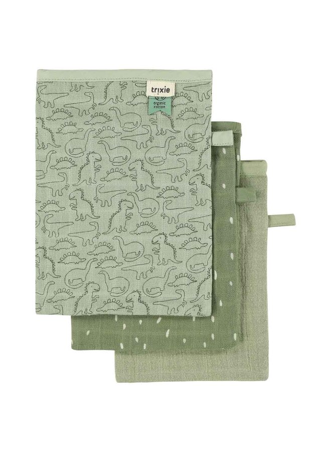 Tetra Washandjes 3 Stuks - Daring Dino - Trixie