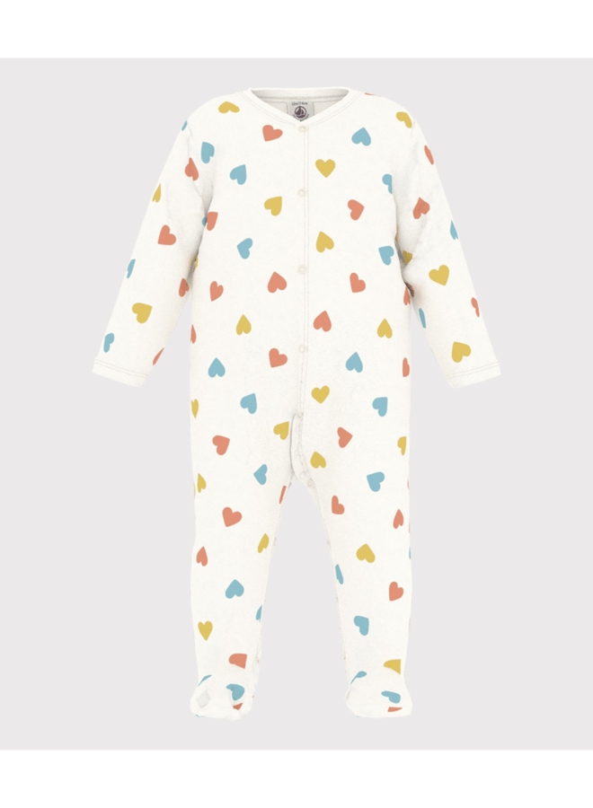 Katoenen Babypyjama - Hartjes - Petit Bateau