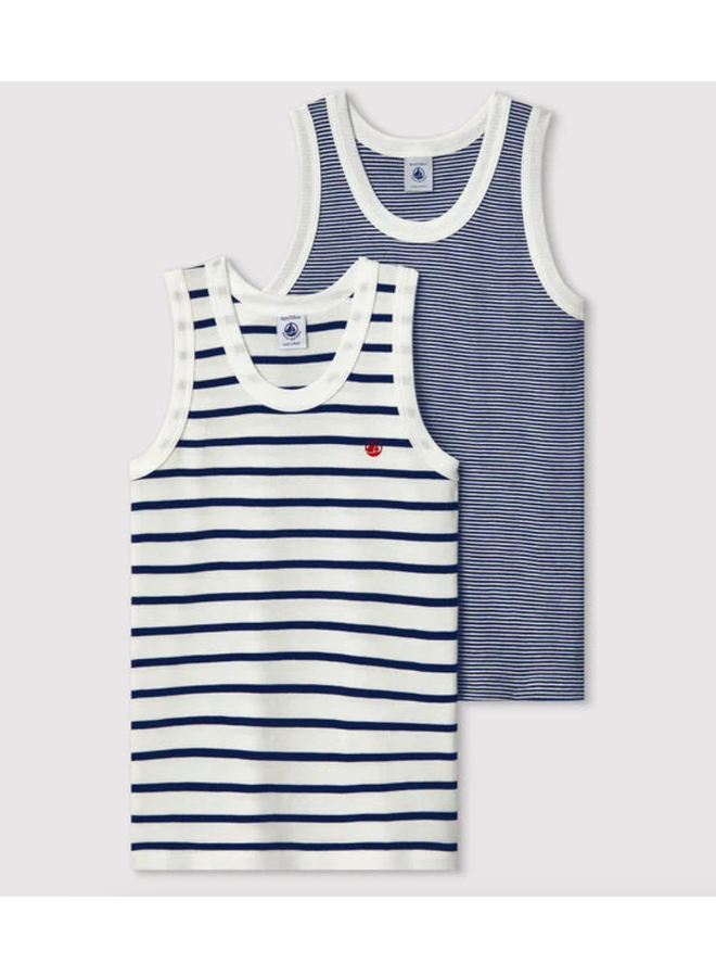 Set van 2 hemdjes met fijne strepen in katoen - Petit Bateau