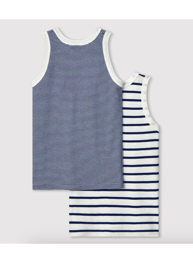 Set van 2 hemdjes met fijne strepen in katoen - Petit Bateau