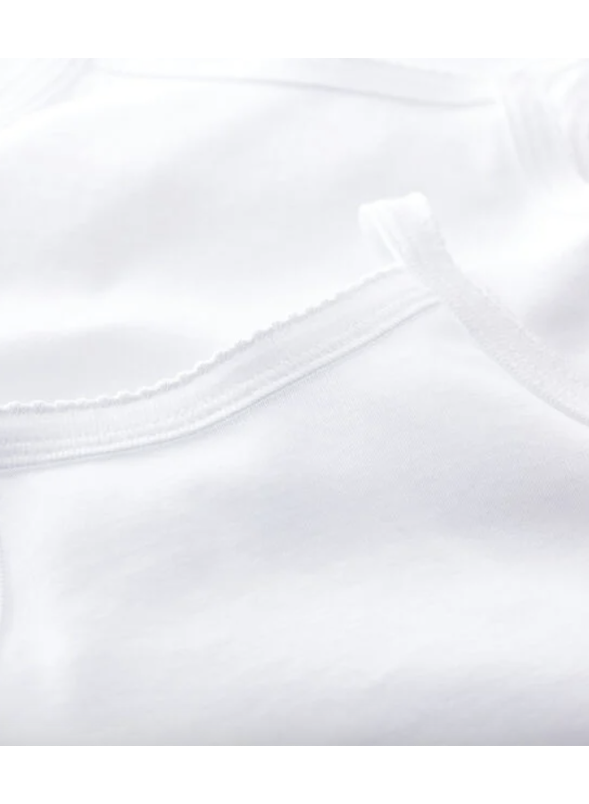 2 pack babybody zonder mouwen - wit - Petit Bateau