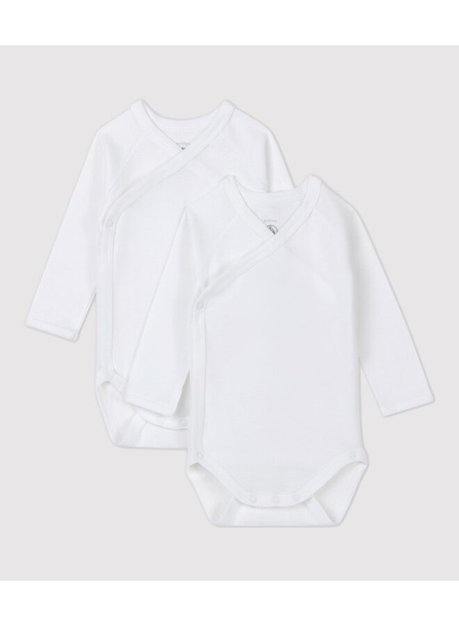 Set overslag body's lange mouwen - wit - Petit Bateau