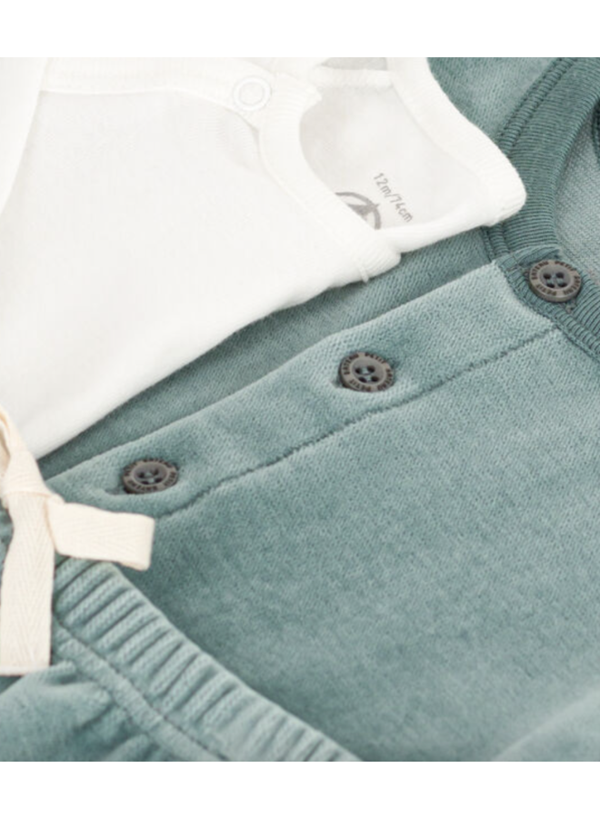 Velours set van 3 - Green - Petit Bateau