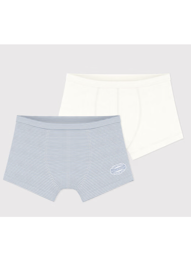 Set 2 boxers - Stripes Blue - Petit Bateau