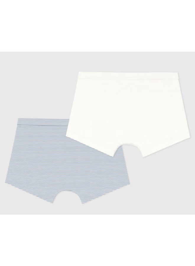 Set 2 boxers - Stripes Blue - Petit Bateau