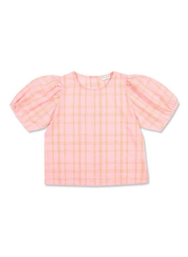 Puff Sleeve Blouse - Pink / Neon Orange - Petit Blush