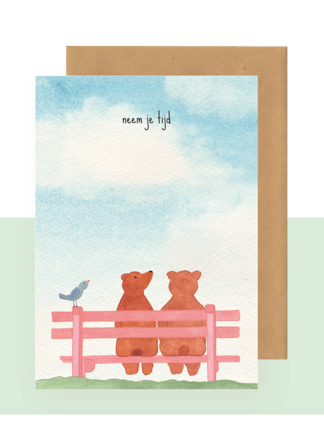 Postkaart - Neem je tijd - Studio Bertha
