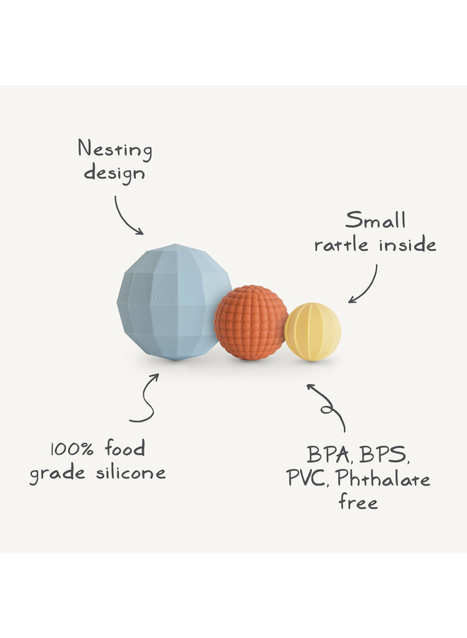 Sensorische Nesting Ballen Set - Blush - Mushie