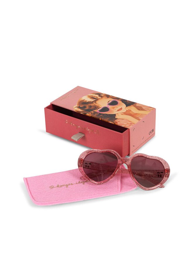 Sunglasses Junior Heart - Cherry Glitter - Konges Slojd