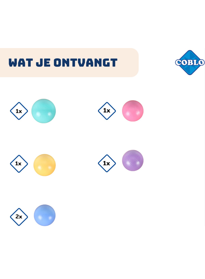 Knikkerbaan Ballen - Pastel 6 st. - Coblo
