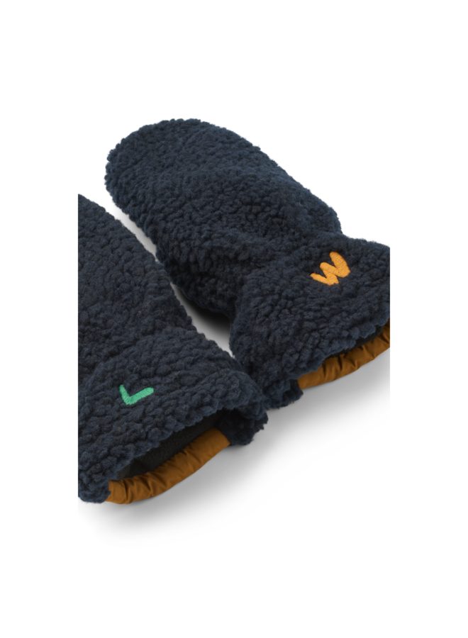 Grethe Pile Gloves - Classic navy multi mix - Liewood