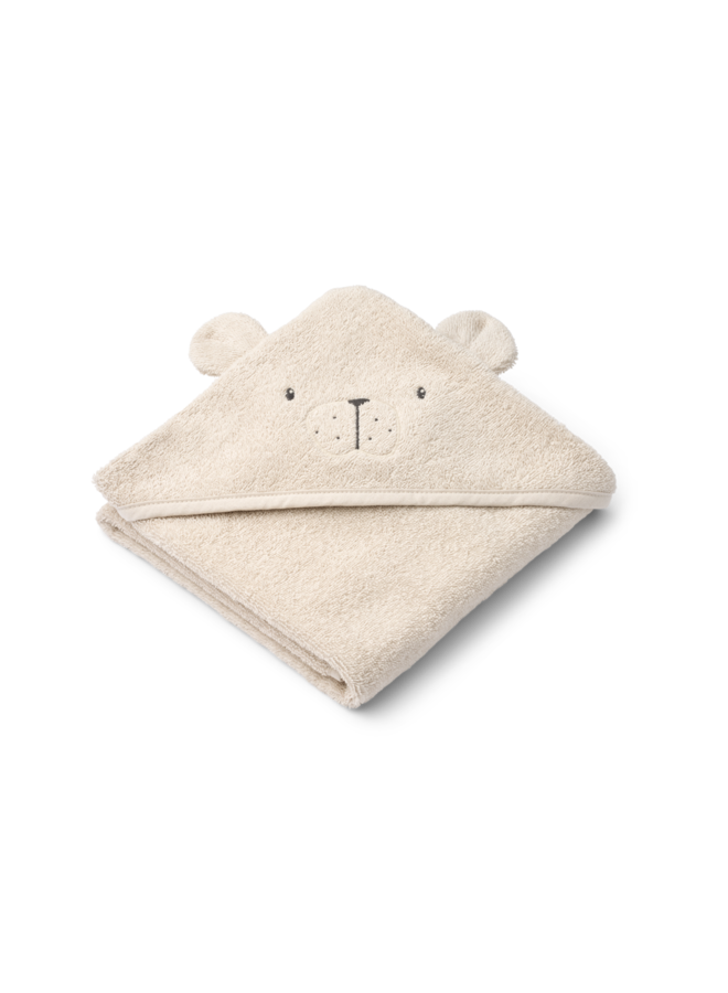 Albert Polarbear Hooded towel - Sandy - Liewood