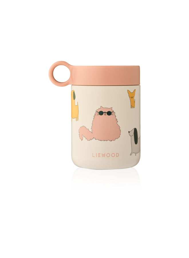 Kiani Printed Food Jar - Cats and Dogs / Sandy - Liewood