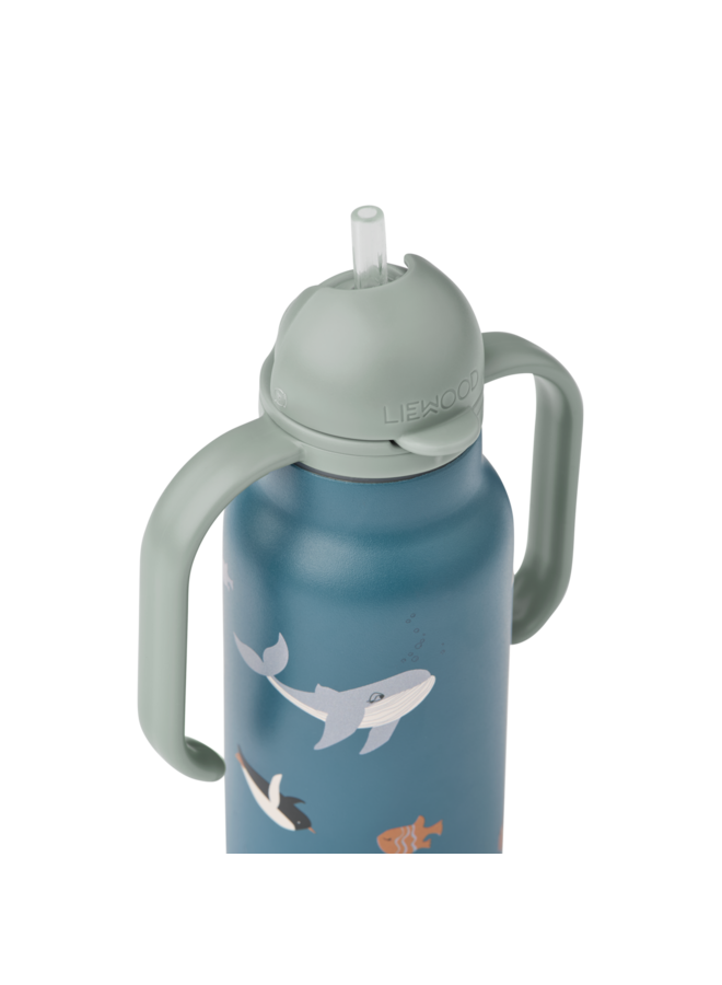 Kimmie Water Bottle 250 ml - Arctic Sea / Ocean view - Liewood