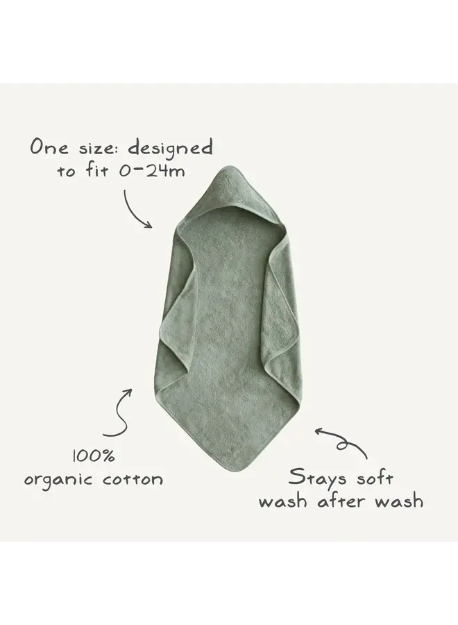 Baby Hooded Towel - Moss - Mushie