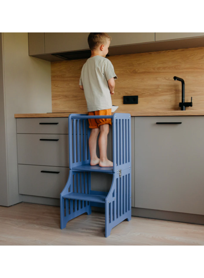 Leertoren/Bureau Opvouwbaar - Striped Blue - Duck Woodworks