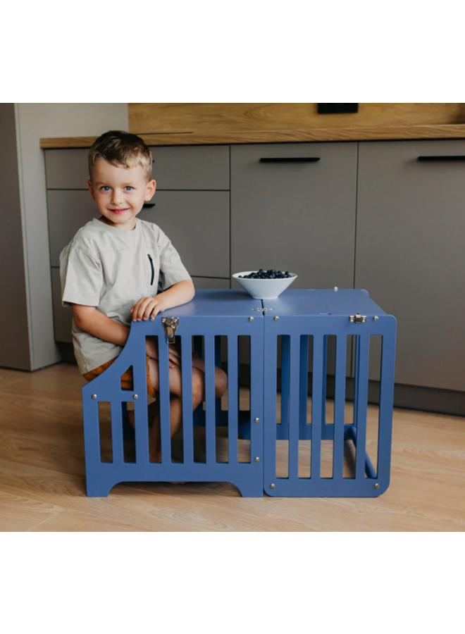 Leertoren/Bureau Opvouwbaar - Striped Blue - Duck Woodworks