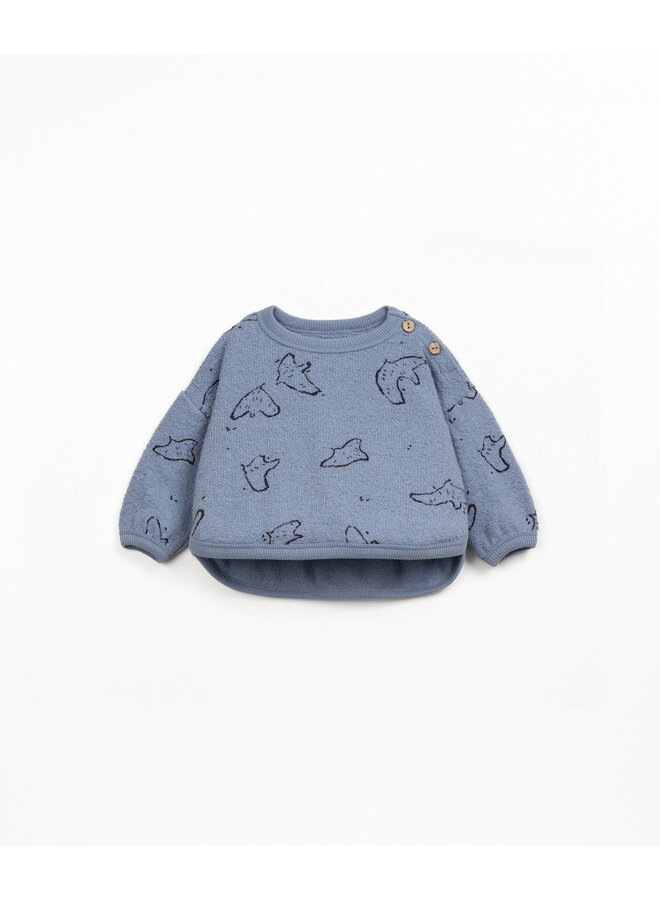Printed Jersey Sweater - Watercolor - Play Up